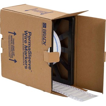 Brady PermaSleeve 3FR-375-2-WT-2 Die-Cut Printer Sleeve - 1 in x 0.645 in - Polyolefin - White - B-344 - 89971