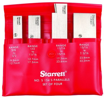 Picture of Starrett 1-3/4 in,2-1/8 in,2-11/16 in,3-9/16 in, 4-3/16 in, 5-1/16 in Adjustable Parallel Set S154SZ (Main product image)