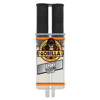 Gorilla Glue Clear Two-Part Epoxy Adhesive, Base & Accelerator (B/A), .85  oz Syringe