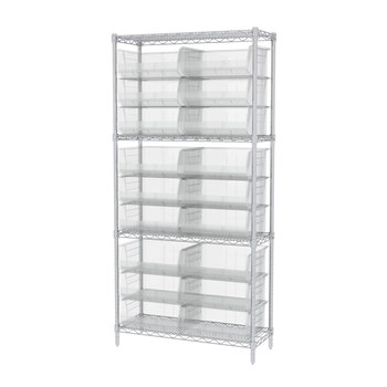 Picture of Akro-Mils AWS143630250SC Akrobin 2000 lb Adjustable Clear Chrome Steel Open Fixed Shelving System (Main product image)