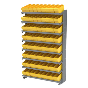 Picture of Akro-Mils APRS142 APRS 400 lb Yellow Gray Powder Coated Steel 16 ga Single Sided Fixed Rack (Main product image)