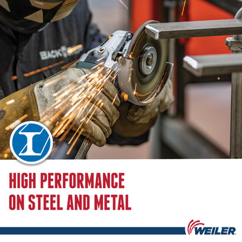 Weiler Tiger 2.0 Grinding Wheel 57120 - 4.5 in - Aluminum Oxide - 24 - R