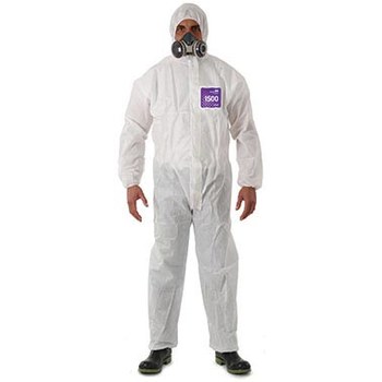 Picture of Ansell Microchem AlphaTec 68-1500 White 5XL Disposable Chemical-Resistant Coverall (Main product image)