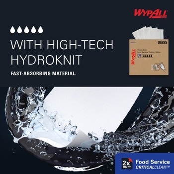 Kimberly-Clark WypAll CriticalClean X70 Wiper 05925, Hydroknit, - 12.5 in x 23.5 in - White