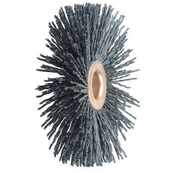 Weiler Burr-Rx 17567 Wheel Brush - 3 in Dia - Crimped Round Nylon Bristle