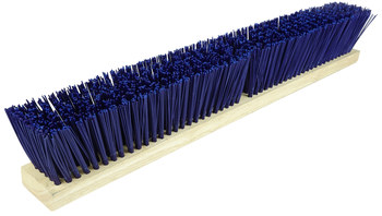 Weiler 421 Push Broom Head - Blue Polypropylene Coarse 3 1/4 in Bristle - 24 in Hardwood Block - 44590
