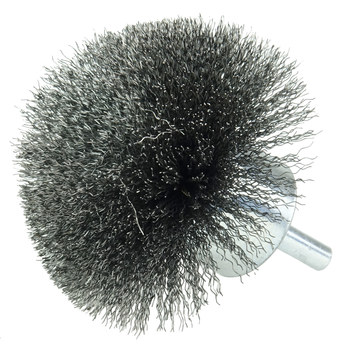 Weiler Steel Cup Brush - Unthreaded Stem Attachment - 2-3/4 in Diameter - 0.008 in Bristle Diameter - 10039