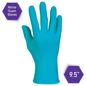 Kimtech Blue XL Powder Free Disposable Gloves - Medical Exam Grade - 9 in Length - Rough Finish - 6 mil Thick - 53104