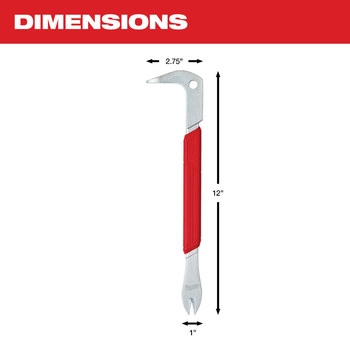 Milwaukee Forged Steel Nail Puller - 12 in Length - 2.9 in Wide - 48-22-9032