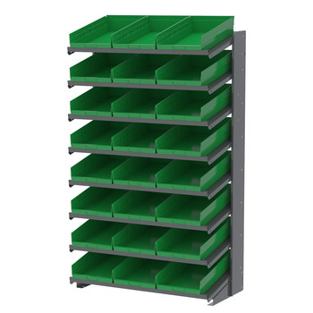 Picture of Akro-Mils APRS18178 APRS 900 lb Green Gray Powder Coated Steel 16 ga Single Sided Fixed Rack (Main product image)