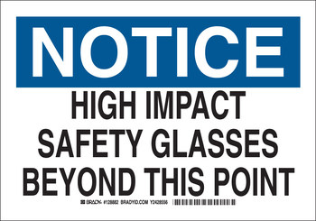 Picture of Brady B-555 Aluminum Rectangle White English PPE Sign part number 128880 (Main product image)