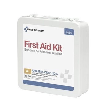 First Aid Only First Aid Kit - 2.63 in Width - 9.5 in Length - 9 in Height - Metal Case Construction - 092265-90564