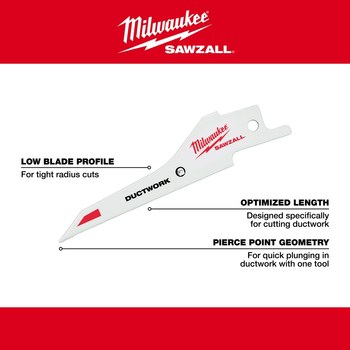Milwaukee SAWZALL Reciprocating Saw Blade 48-00-1630 - 30 TPI - 0.5 in Width x 0.04 in Thick - Bi-Metal