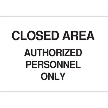 Picture of Brady B-120 Fiberglass Reinforced Polyester Rectangle White English Restricted Area Sign part number 122852 (Main product image)
