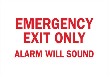 Picture of Brady B-401 High Impact Polystyrene Rectangle White English Emergency Exit Sign part number 22483 (Main product image)