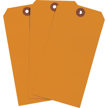 Picture of Brady Orange Rectangle Cardstock 102135 Blank Tag (Main product image)