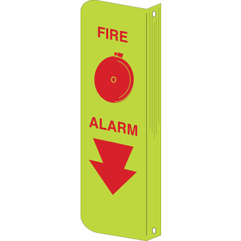Picture of Brady Bradyglo B-347 Polyester / Polystyrene Rectangle Red English Fire Alarm Sign part number 50688 (Main product image)