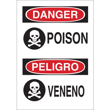 Picture of Brady B-401 Polystyrene Rectangle White English / Spanish Hazardous Material Sign part number 125302 (Main product image)