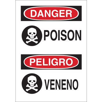 Picture of Brady B-555 Aluminum Rectangle White English / Spanish Hazardous Material Sign part number 125301 (Main product image)