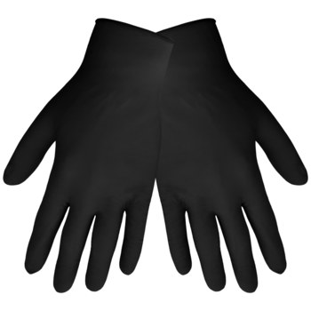 Global Glove 705BPF Black Large Powder Free Disposable Gloves - Industrial Grade - 9 in Length - Rough Finish - 5 mil Thick - 705BPF/LG