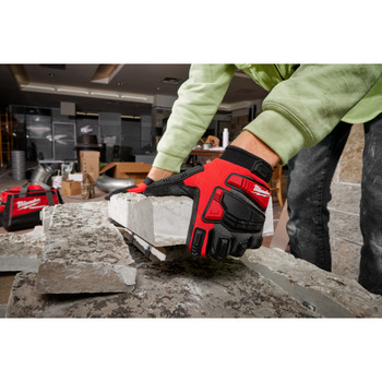 Milwaukee Black/Red Medium Synthetic Leather Impact Wrecking Work Gloves - 48-73-8551