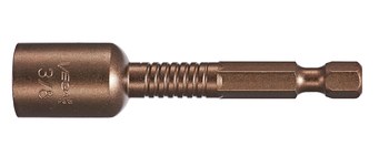 Vega Tools 1/4 in Magnetic Nutsetter P165MN416-C1 - 1/4 in-Hex Drive - 2 9/16 in Length - S2 Modified Steel - Gunmetal Bronze Finish - 02085