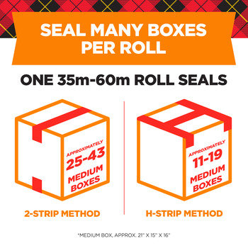 3M Scotch 3650-2 Clear Box Sealing Tape - 48 mm Width x 54.6 yd Length - 2.4 mil Thick - 65875