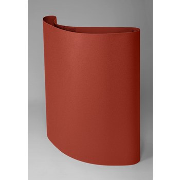 3M 364UZ Coated Aluminum Oxide Maroon Sanding Belt - Paper Backing - F Weight - P120 Grit - Fine - 36 in Width x 75 in Length - 28586