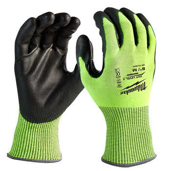 Milwaukee SMARTWIPE High Visibility Yellow Medium Polyurethane Cut-Resistant Glove - ANSI Cut Level 4 Cut Resistance - 48-73-8941B