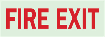 Picture of Brady Bradyglo B-347 Polyester / Polystyrene Rectangle White English Fire Exit Sign part number 80294 (Main product image)