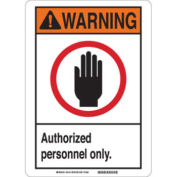Picture of Brady B-555 Aluminum Rectangle White English Restricted Area Sign part number 49005 (Main product image)