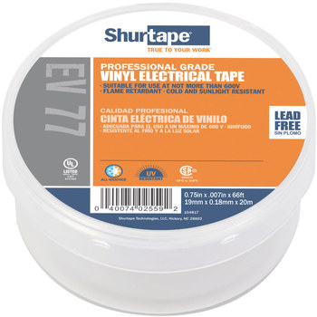 Shurtape Gray Electrical Tape - 3/4 in Width x 66 ft Length - 7.0 mil Thick - SHURTAPE 104817