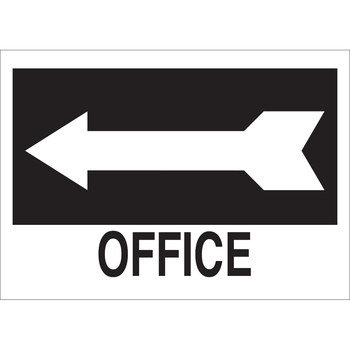 Picture of Brady B-401 Polystyrene Rectangle Black English Door Sign part number 22466 (Main product image)