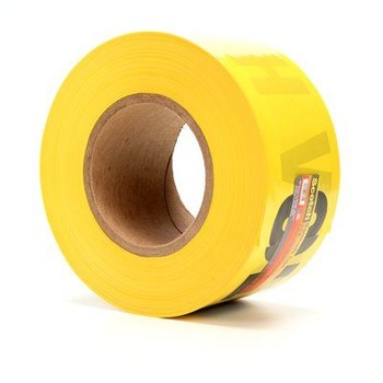 3M Scotch 358 Yellow Warning Tape - Pattern/Text = CAUTION HIGH VOLTAGE - 3 in Width x 1000 ft Length - 2 mil Thick - 57761