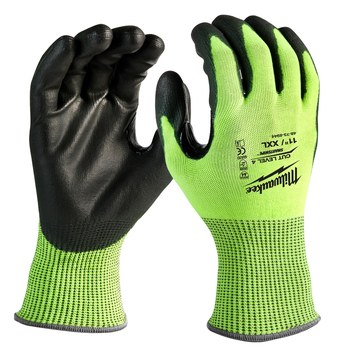 Milwaukee SMARTWIPE High Visibility Yellow 2XL Polyurethane Cut-Resistant Glove - ANSI Cut Level 4 Cut Resistance - 48-73-8944