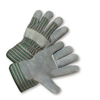 Picture of West Chester 500-EA Green/Pink Large Split Cowhide Leather Full Fingered Work Gloves (Main product image)