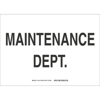 Picture of Brady B-120 Fiberglass Reinforced Polyester Rectangle White English Door Sign part number 132118 (Main product image)