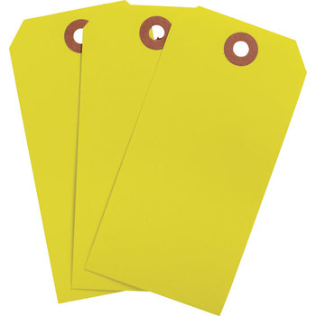 Picture of Brady Fluorescent Yellow Rectangle Cardstock 102075 Blank Tag (Main product image)
