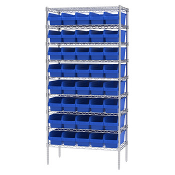 Picture of Akro-Mils AWS183630098 Shelfmax 2000 lb Adjustable Blue Chrome Steel Open Adjustable Fixed Shelving System (Main product image)