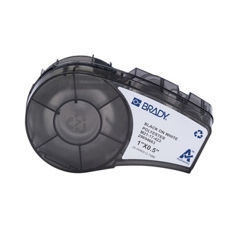 Picture of Brady M21 Black on White Polyester M21 Thermal Transfer 152096 Die-Cut Thermal Transfer Printer Cartridges (Main product image)