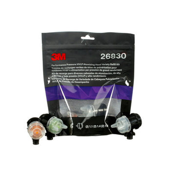 3M 26830 Pressure HVLP Atomizing Head Refill Kit - For Use With Industrial Spray Gun System 26878 Included sizes: 1.1, 1.4, and 1.8