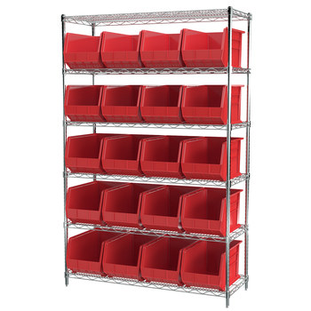 Picture of Akro-Mils AWS184830260 Akrobin 2000 lb Adjustable Red Chrome Steel Open Fixed Shelving System (Main product image)