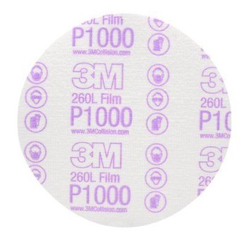 3M Hookit 260L Hook & Loop Disc 00969 - Aluminum Oxide - 6 in - P1000 - Super Fine