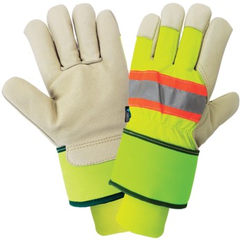 Picture of Global Glove 2900HVDC Hi-Vis Yellow/Green Small Leather Grain Pigskin Cold Condition Gloves (Main product image)