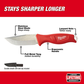 Milwaukee 48-22-1926 Fixed Blade Knife - Glass Filled Nylon - 9.5 in - 50279