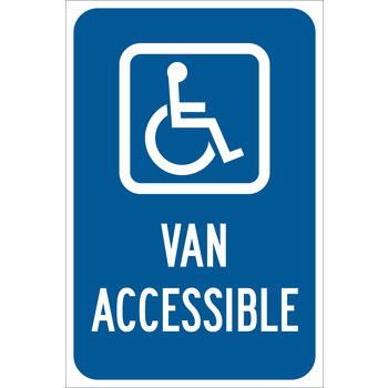 Picture of Brady B-959 Aluminum Rectangle Blue English Disabled Parking & Building Access Sign part number 141839 (Main product image)