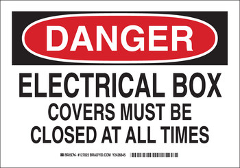 Picture of Brady B-401 Polystyrene Rectangle White English Electrical Safety Sign part number 127021 (Main product image)