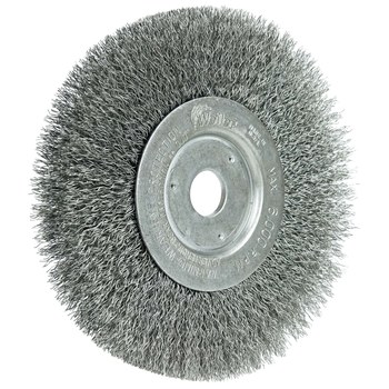 Weiler 01068 Wheel Brush - 6 in Dia - Crimped Steel Bristle
