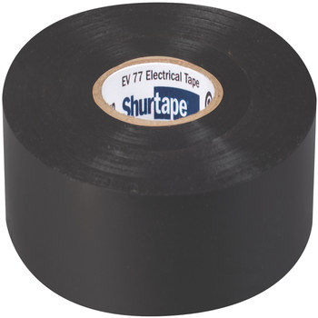 Shurtape Black Electrical Tape - 3/4 in Width x 66 ft Length - 7.0 mil Thick - SHURTAPE 104706