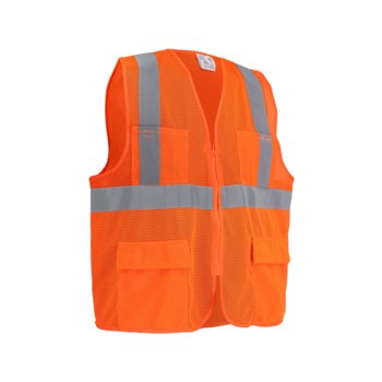 Global Glove FrogWear HV High-Visibility Safety Vest GLO-270-LG - Size Large - High-Visibility Orange - GLO-270 LG